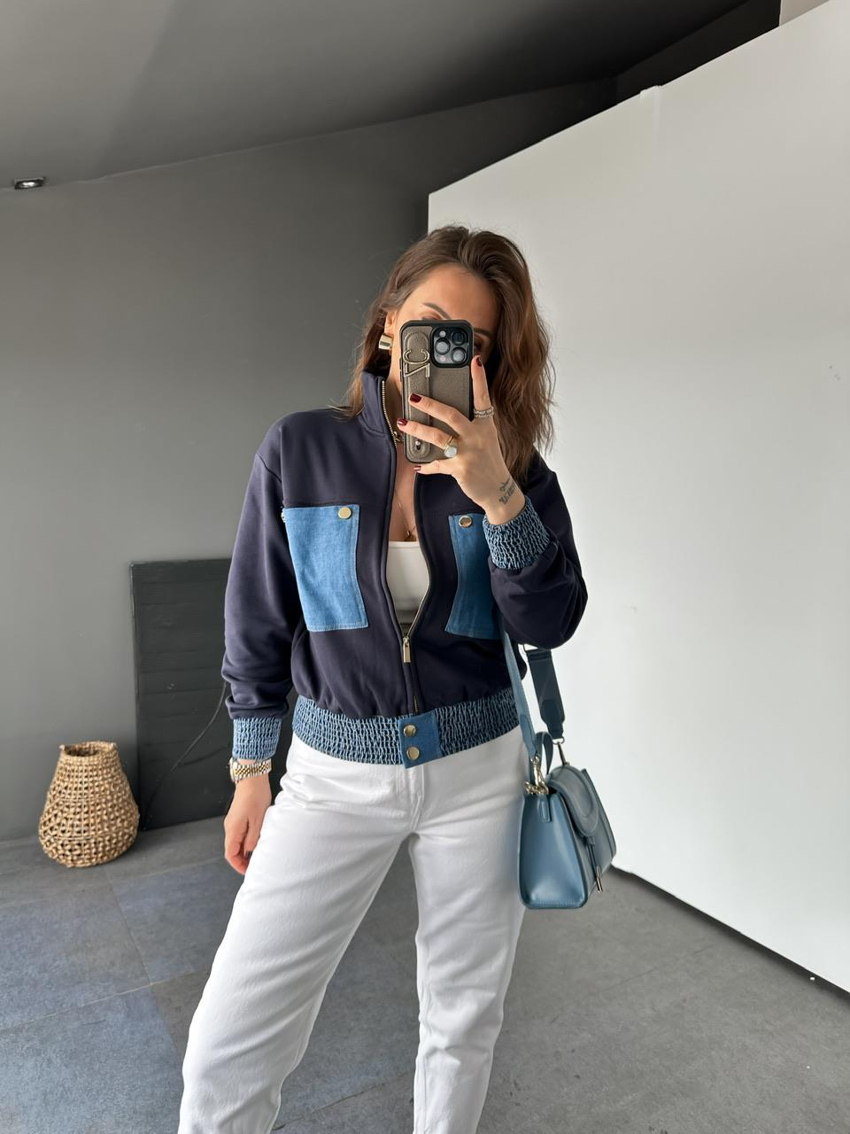 Lacivert Jean Mix Sweatshirt