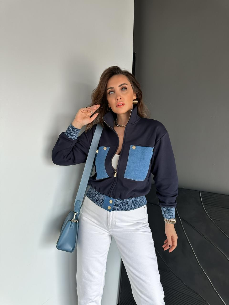 Lacivert Jean Mix Sweatshirt