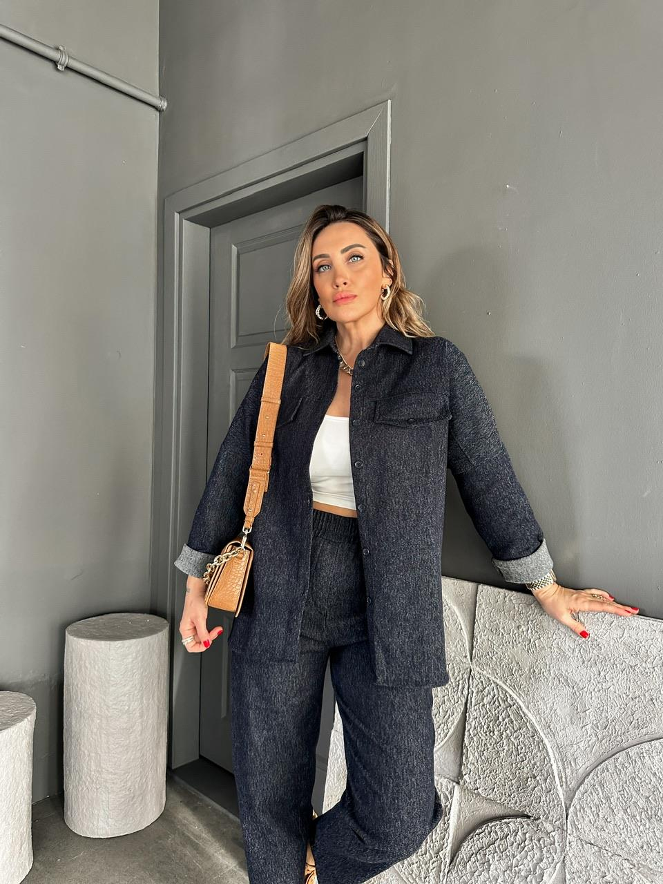 Lacivert Kapak Cepli Kot Takım