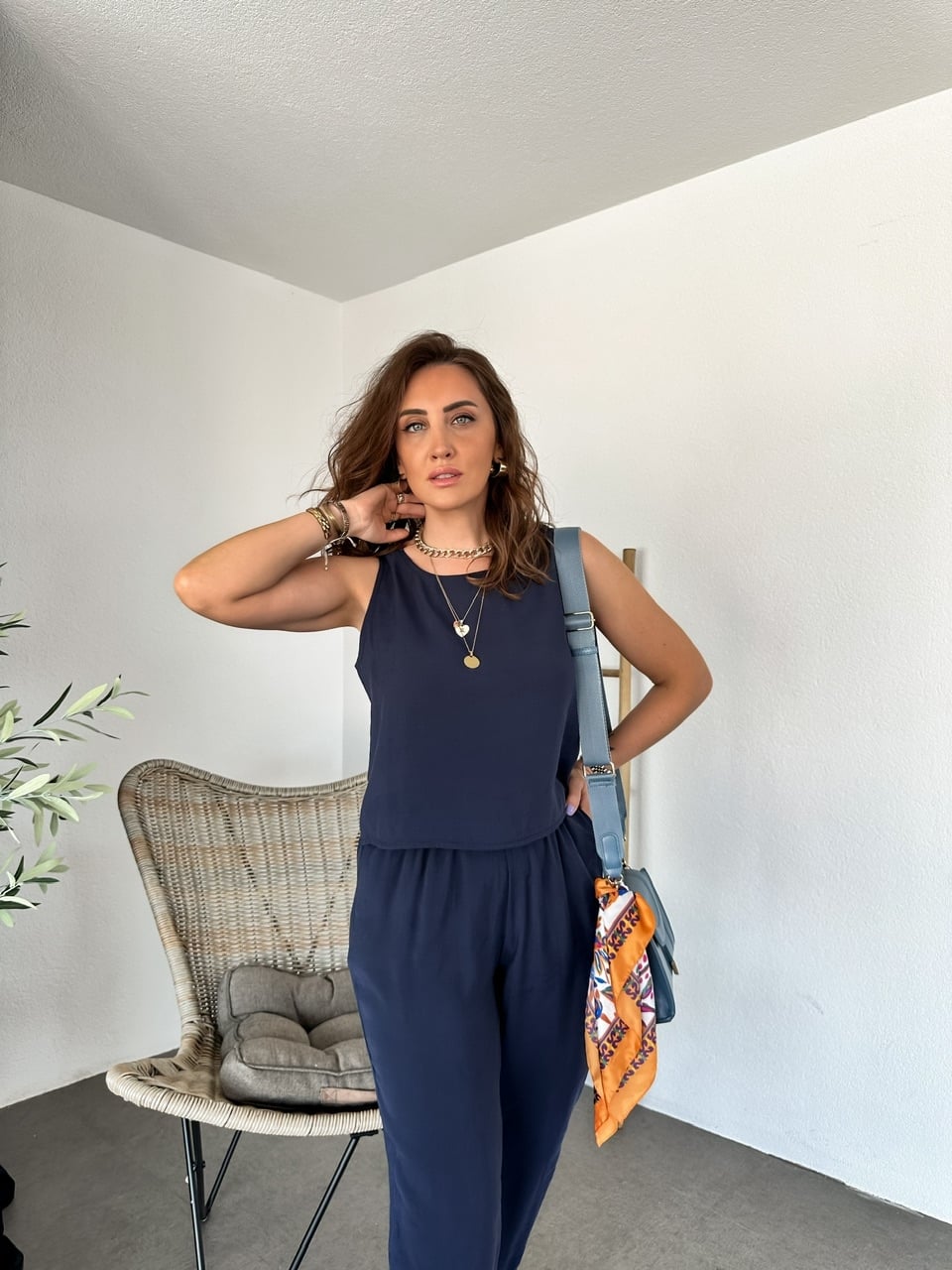 Lacivert Kolsuz Tensel Soft Takım