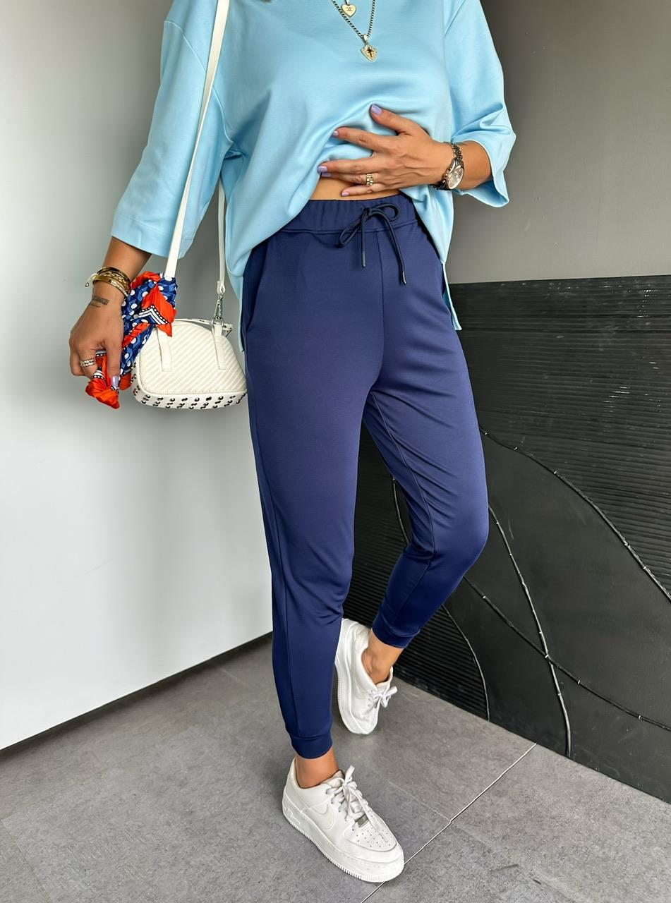 Lacivert Likralı Jogger Pantolon