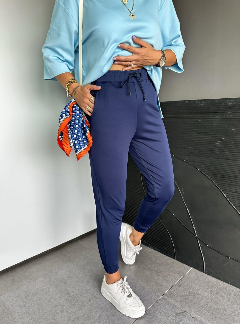 Lacivert Likralı Jogger Pantolon