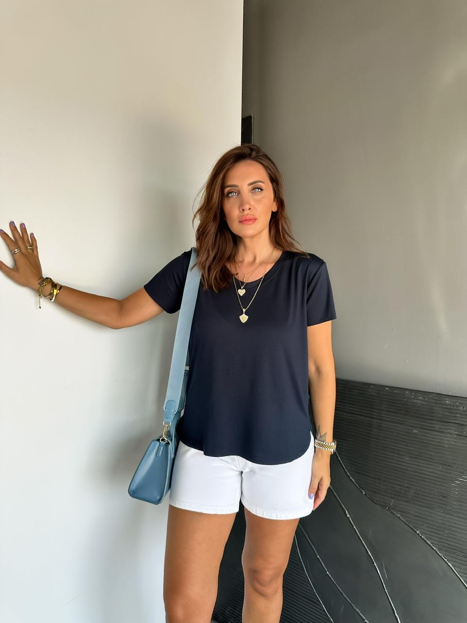 Lacivert Orijinal Pamuk Tshirt