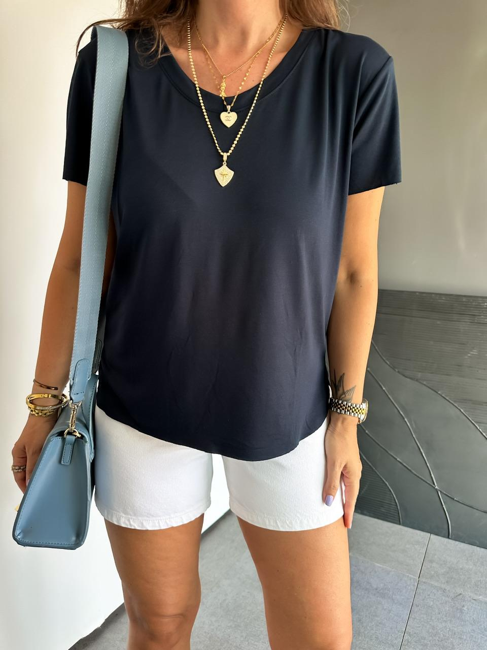 Lacivert Orijinal Pamuk Tshirt