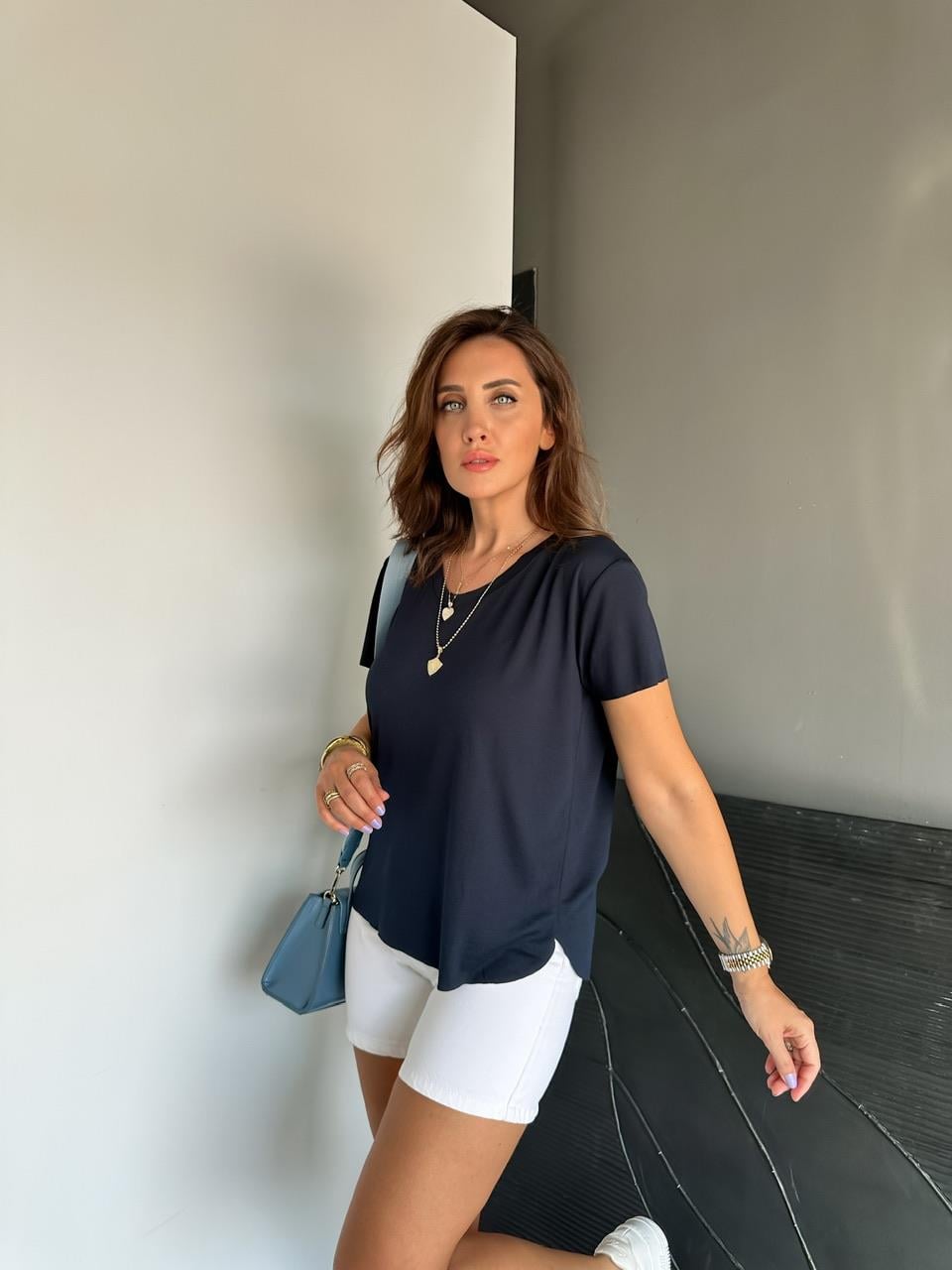 Lacivert Orijinal Pamuk Tshirt