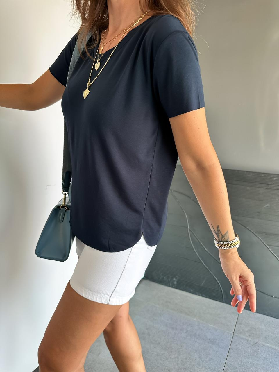 Lacivert Orijinal Pamuk Tshirt