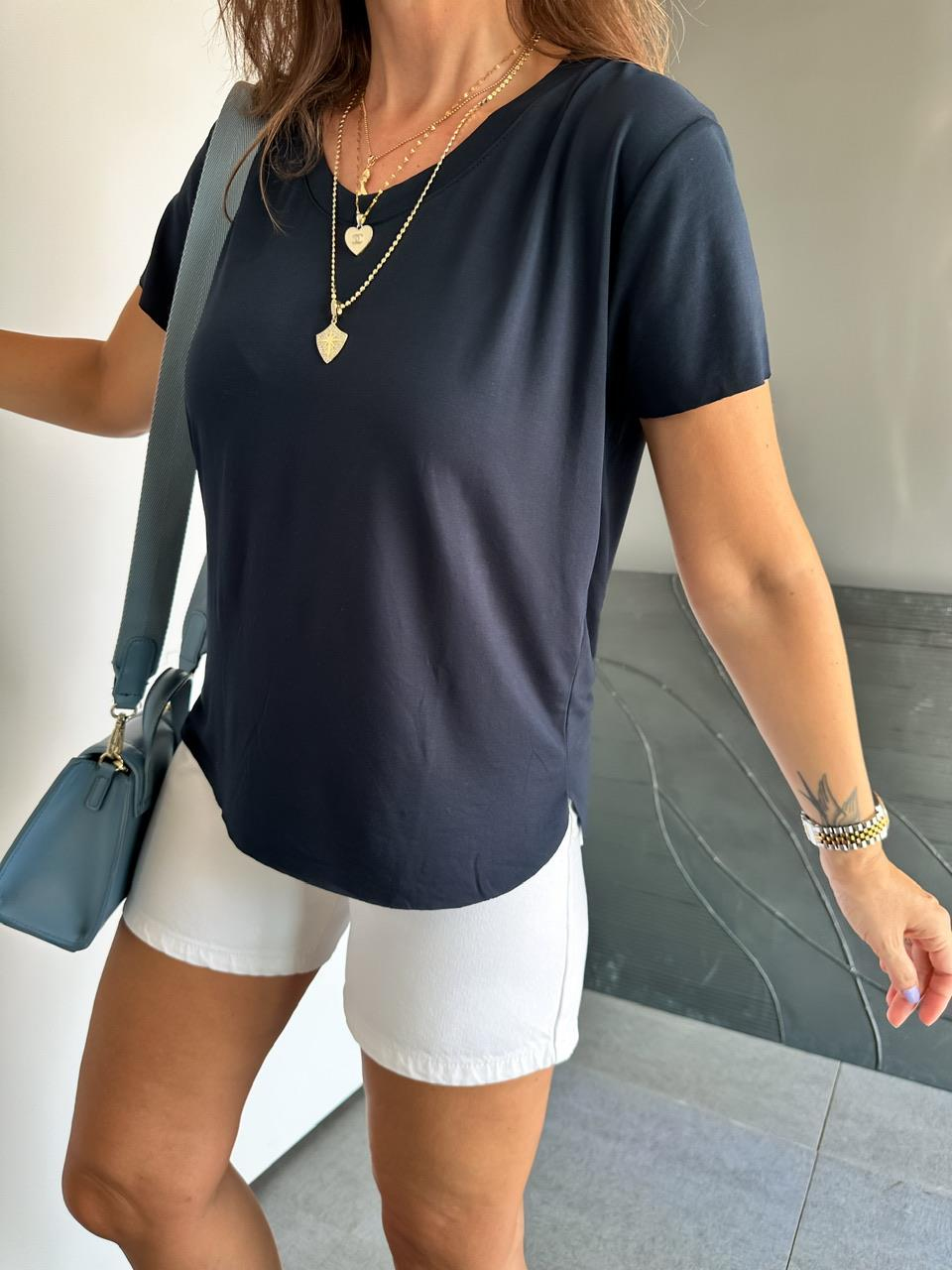 Lacivert Orijinal Pamuk Tshirt