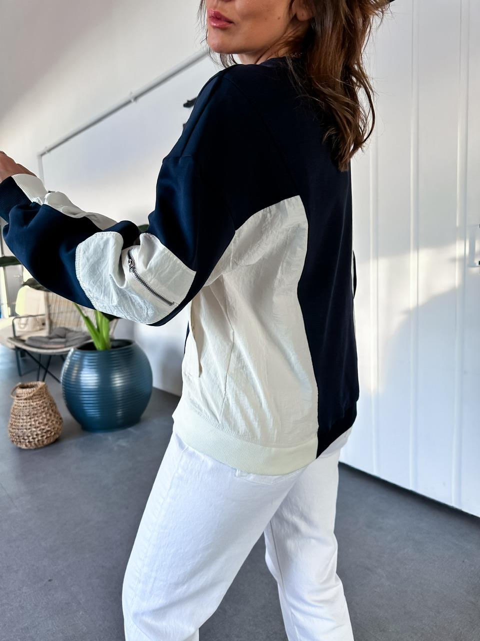 Lacivert Paraşüt Detaylı Cepli Sweatshirt