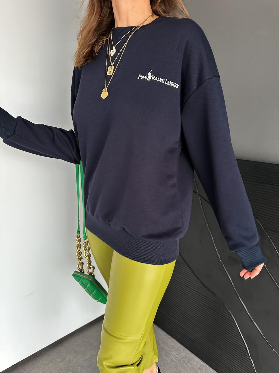 Lacivert Polo Basic Sweatshirt