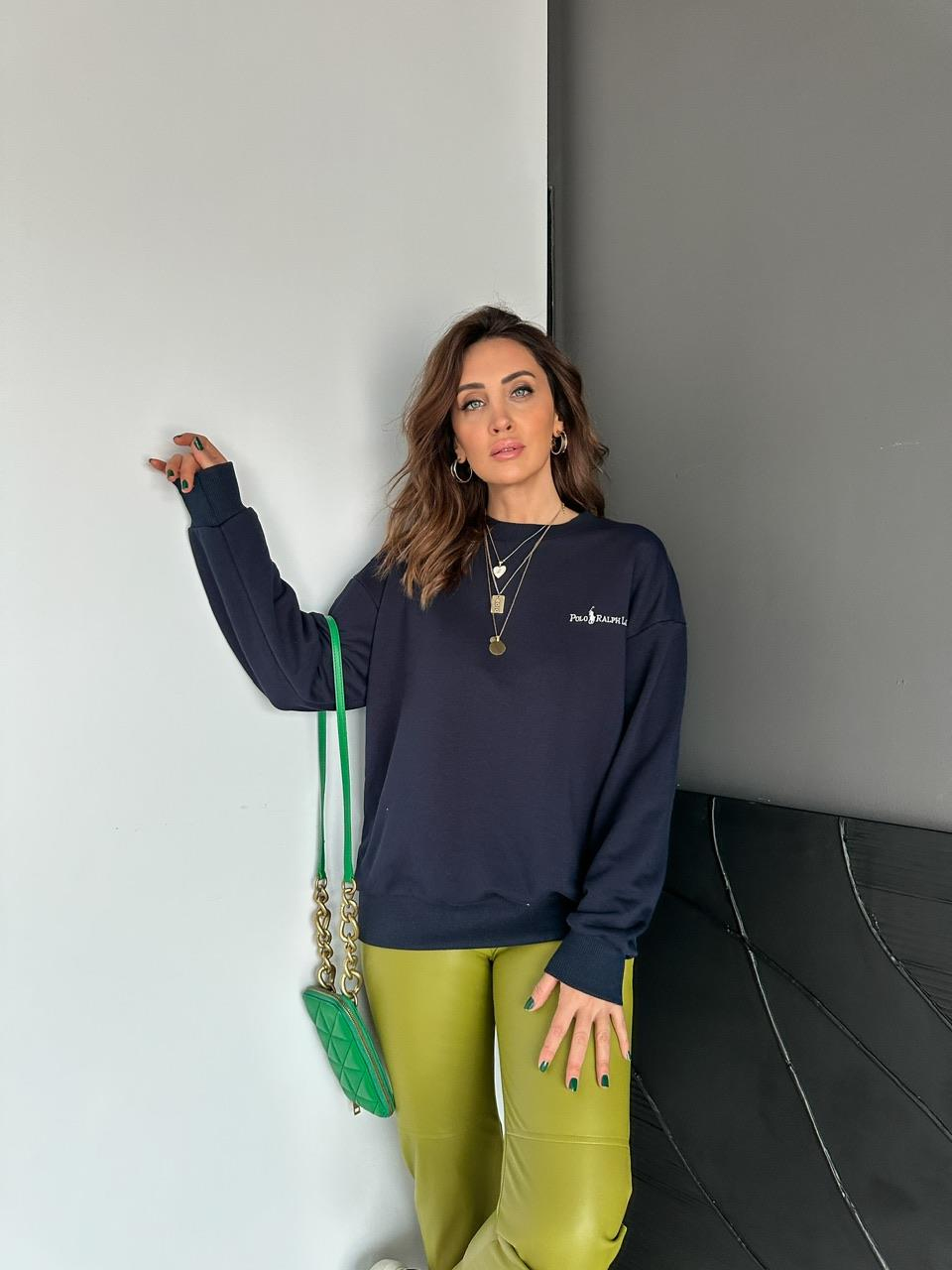 Lacivert Polo Basic Sweatshirt