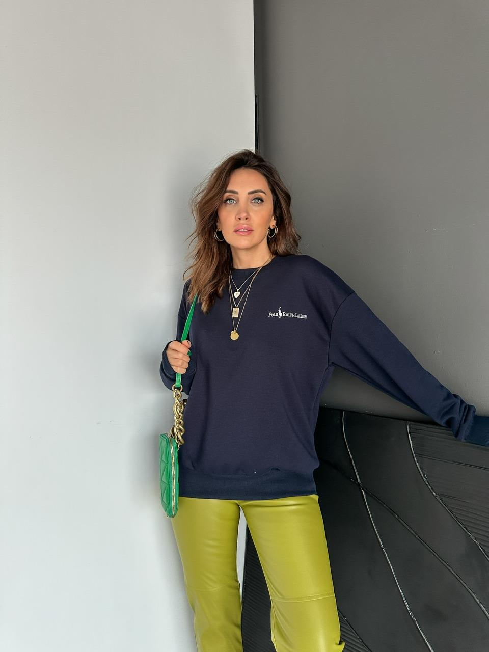 Lacivert Polo Basic Sweatshirt