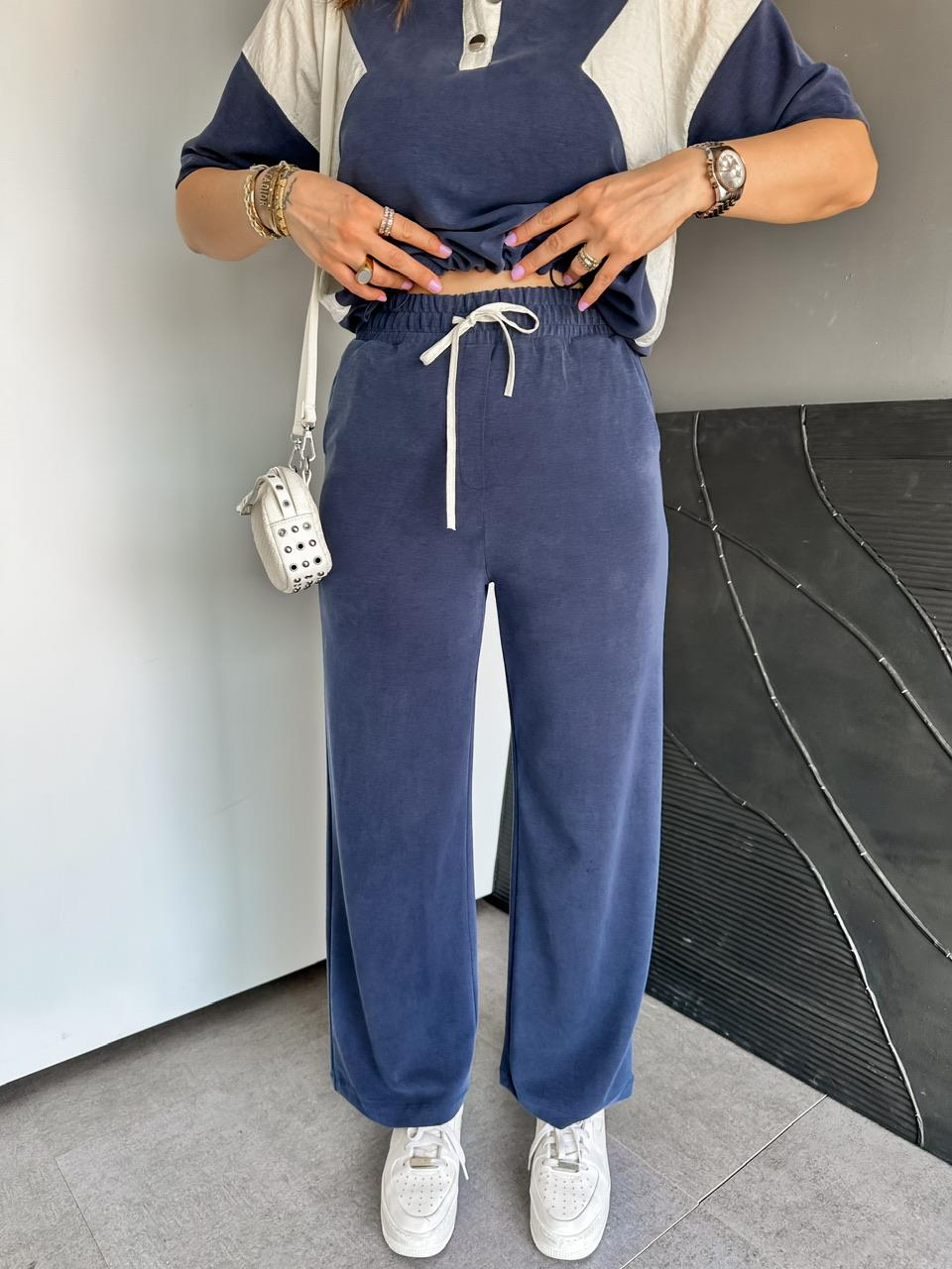 Lacivert Polo Yaka Garnili Takım