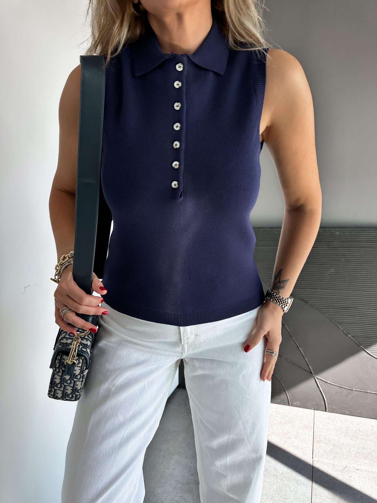 Lacivert Polo Yaka Marka Model Süveter