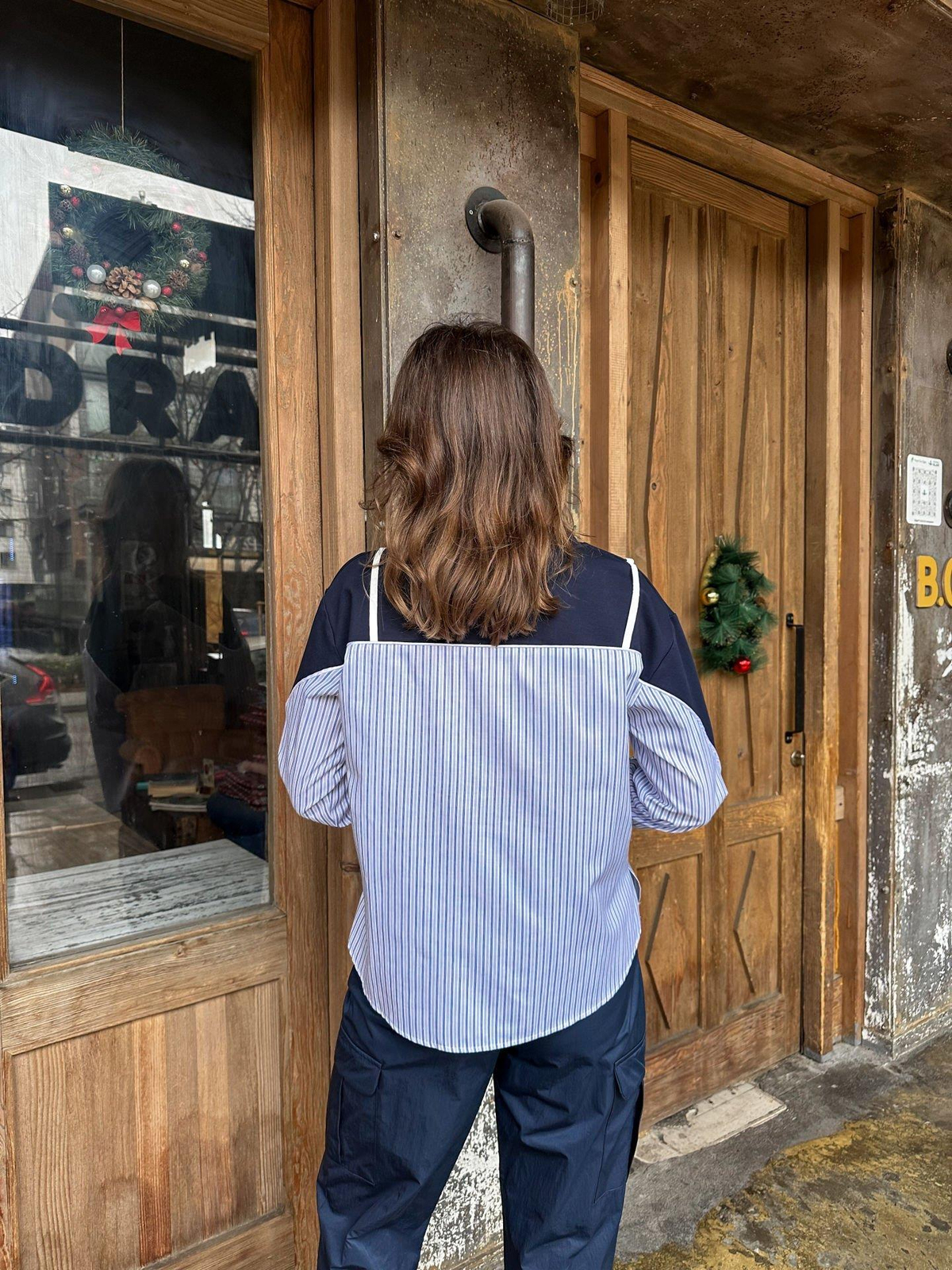 Lacivert Poplin Detaylı Sweatshirt