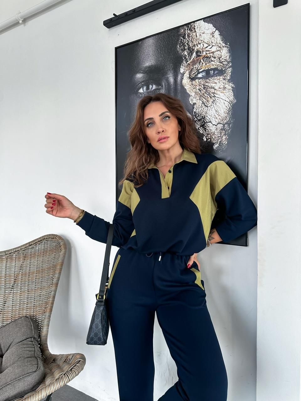 Lacivert Yeşil Paraşüt Detaylı Takım