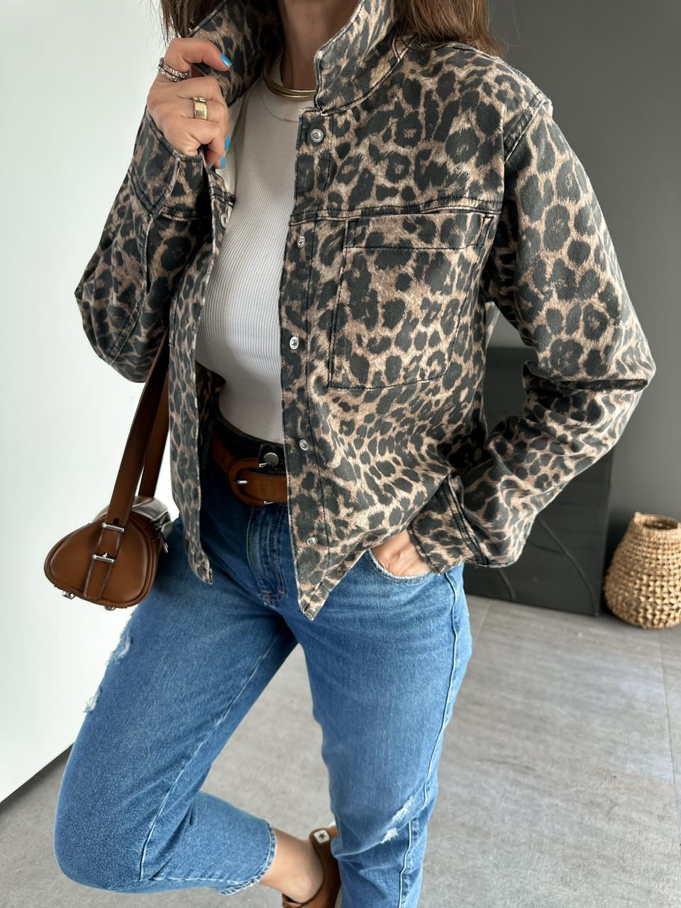 Leopar Desen Orijinal Kot Ceket