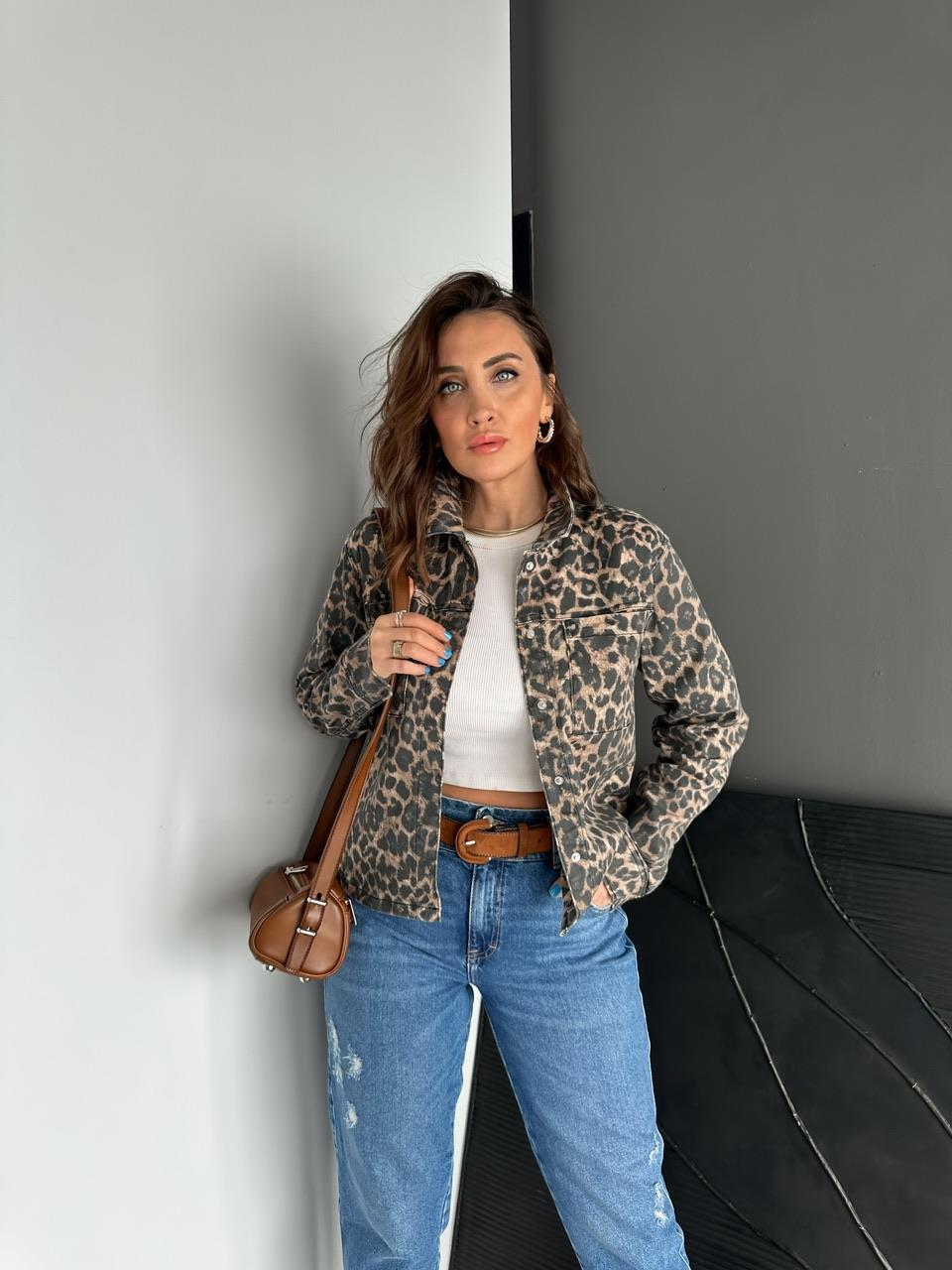 Leopar Desen Orijinal Kot Ceket