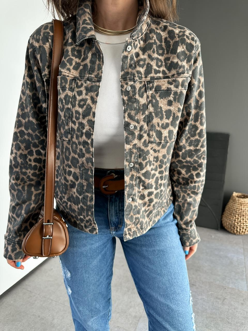 Leopar Desen Orijinal Kot Ceket