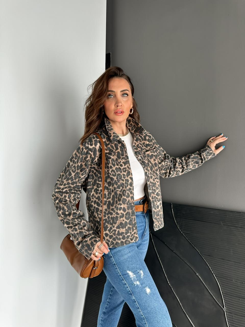 Leopar Desen Orijinal Kot Ceket