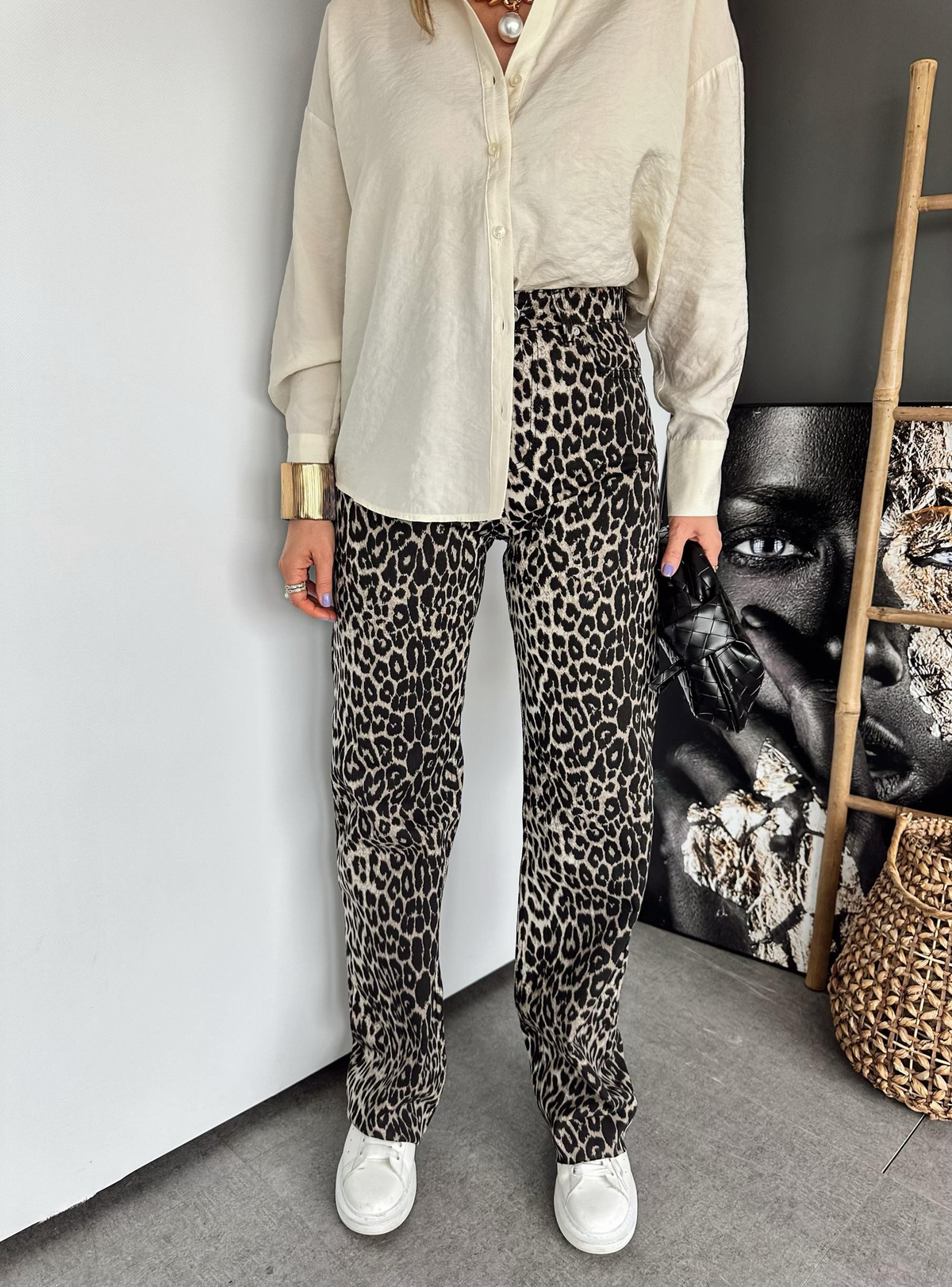 Leopar Desenli Premium Jean 