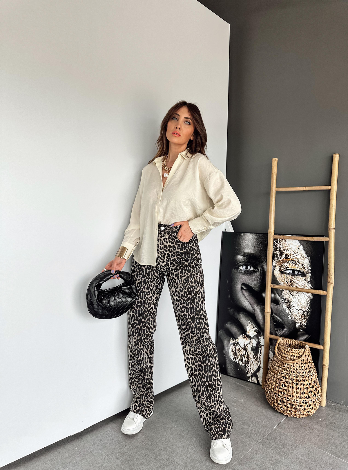 Leopar Desenli Premium Jean 