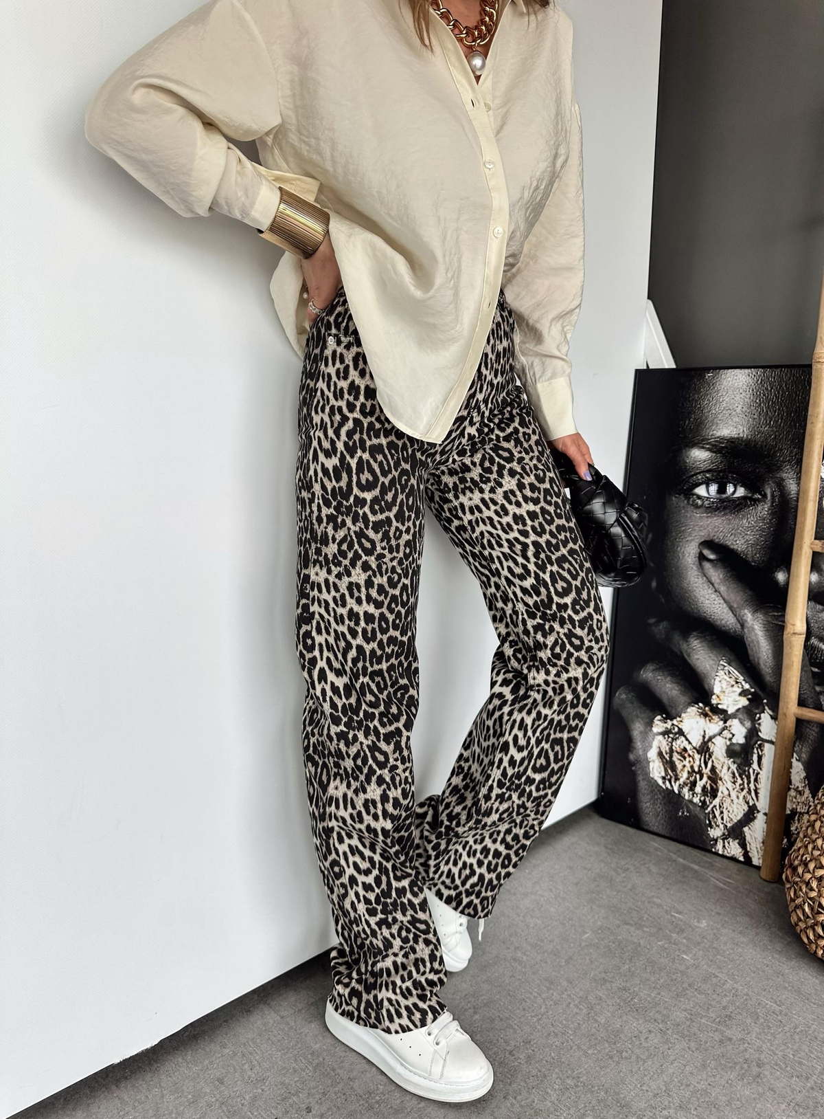 Leopar Desenli Premium Jean 