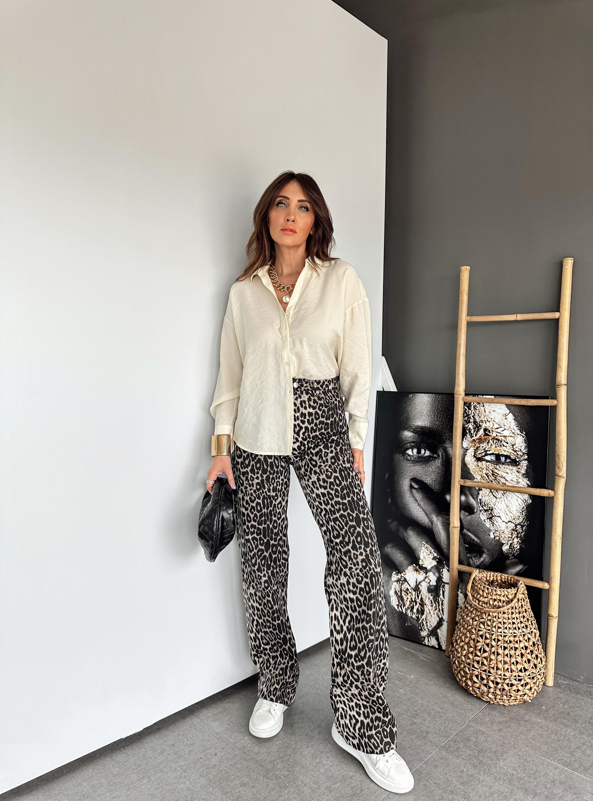 Leopar Desenli Premium Jean 