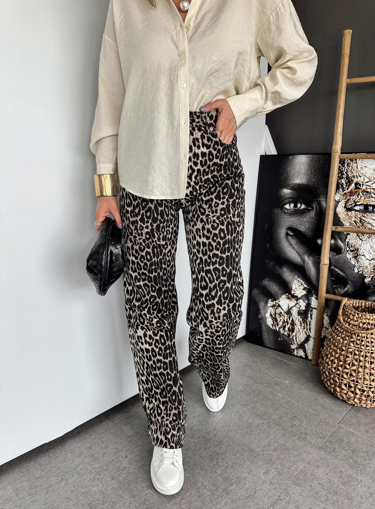 Leopar Desenli Premium Jean 