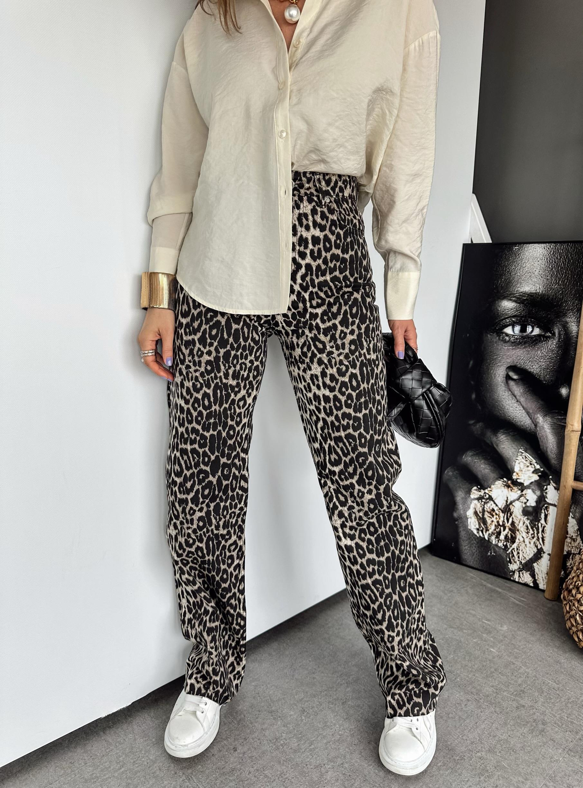 Leopar Desenli Premium Jean 