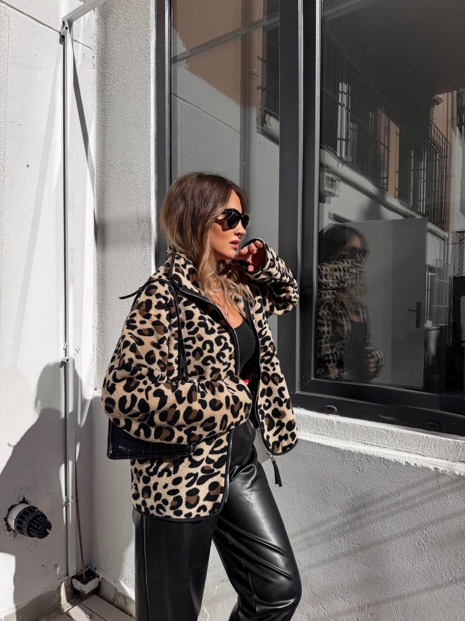 Leopar Desenli Teddy Mont