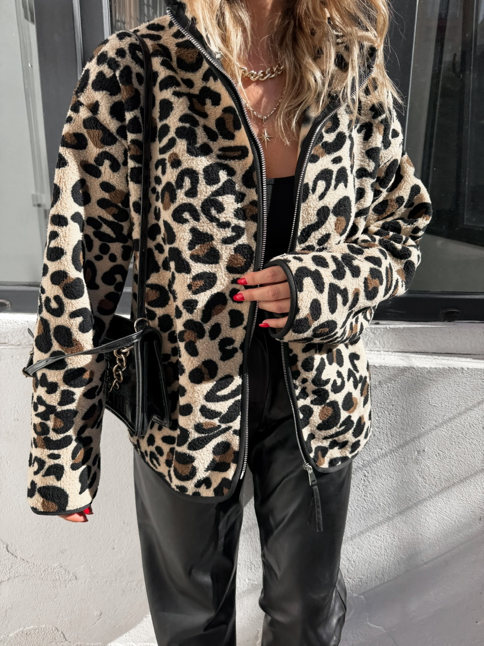 Leopar Desenli Teddy Mont