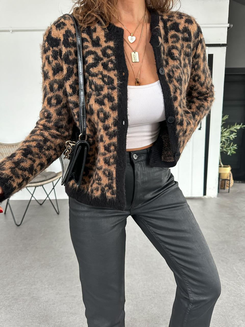 Leopar Dokulu Hırka