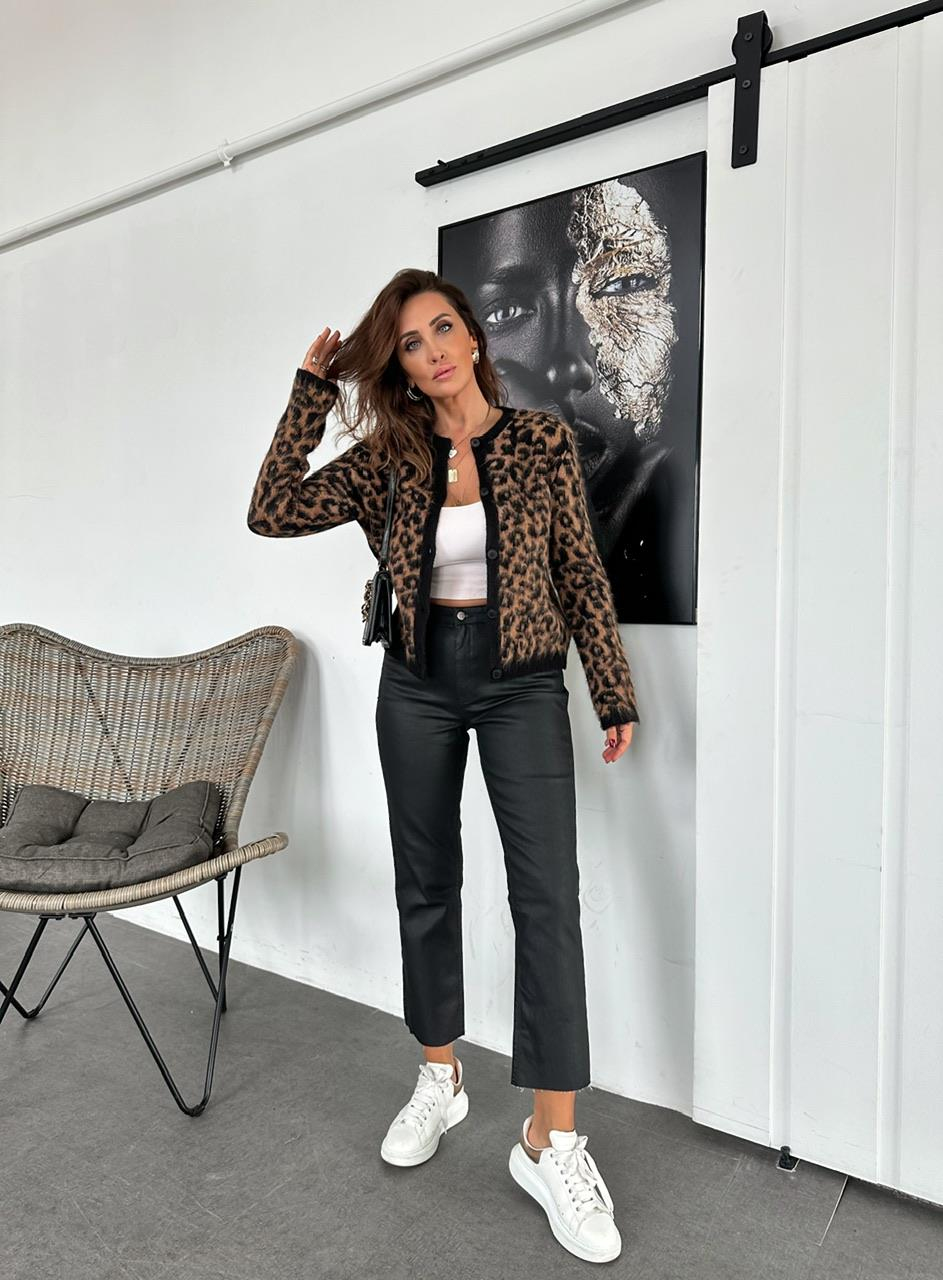 Leopar Dokulu Hırka