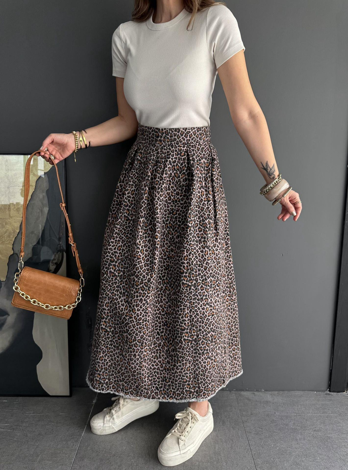Leopar Maxi Kot Etek