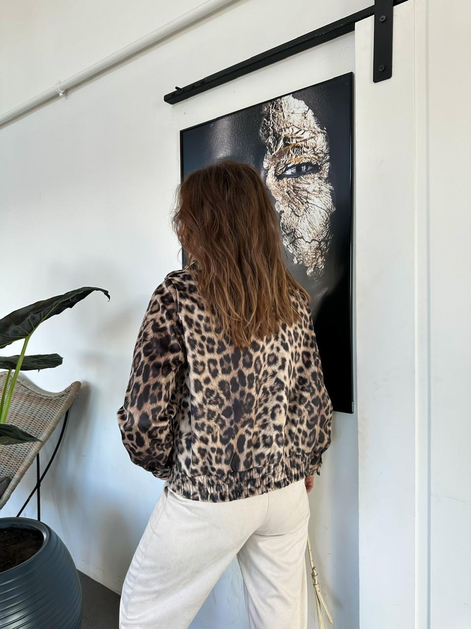 Leopar Süet Bomber Ceket