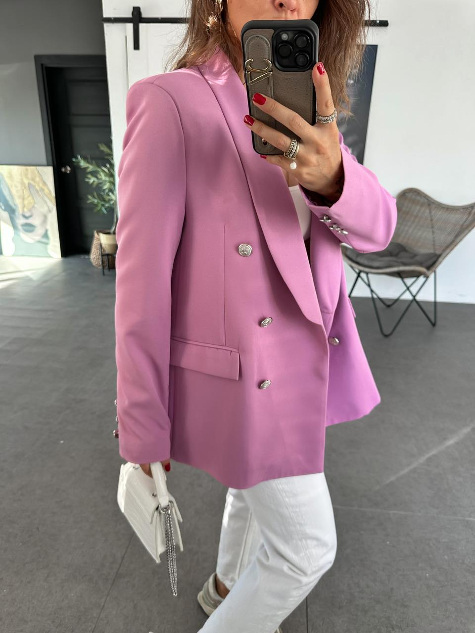Lila Kapak Cepli Blazer Ceket