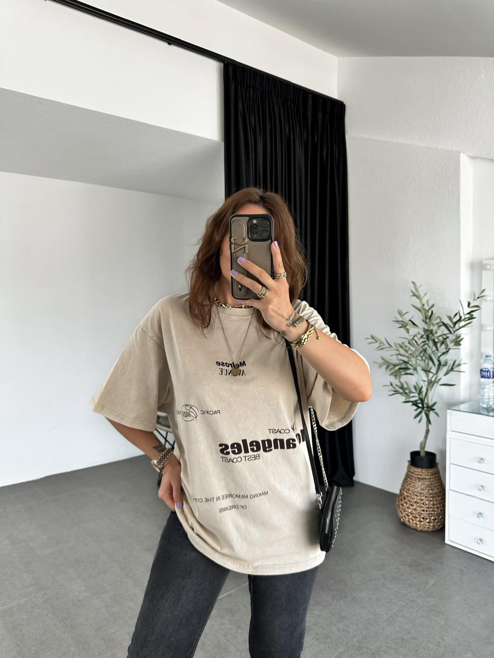 Los Angeles Yıkamalı Tshirt