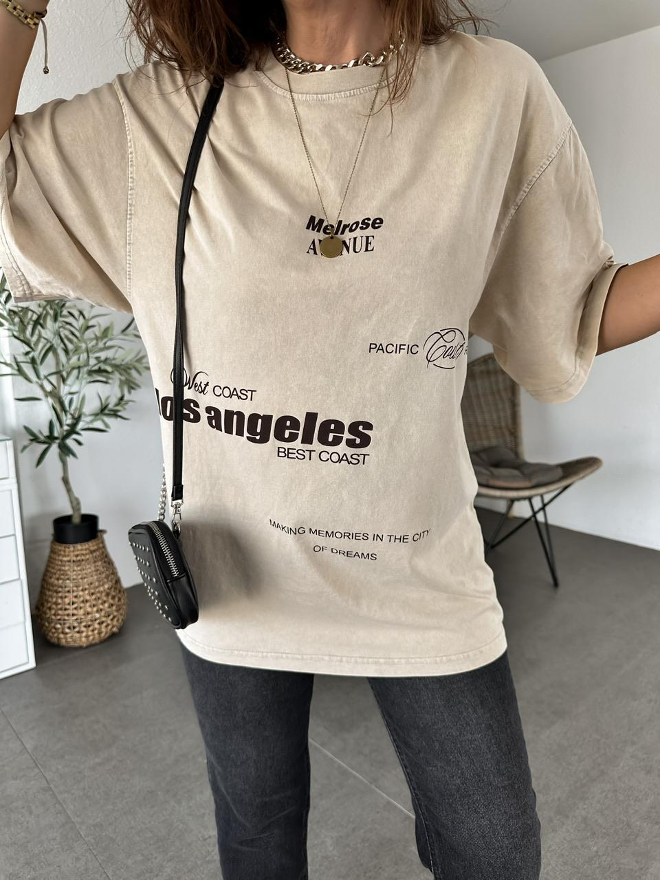 Los Angeles Yıkamalı Tshirt