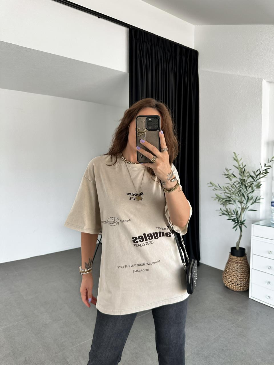 Los Angeles Yıkamalı Tshirt