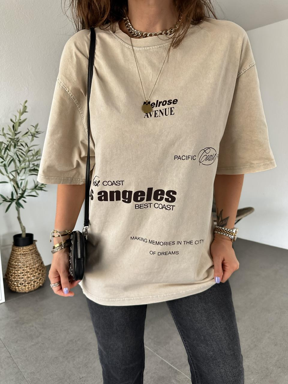 Los Angeles Yıkamalı Tshirt