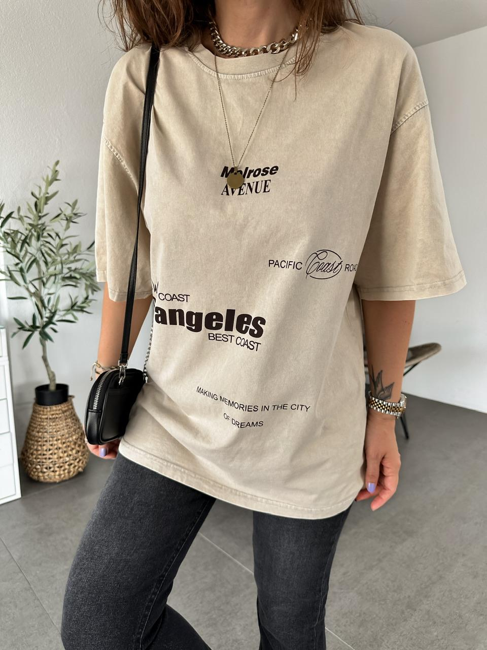 Los Angeles Yıkamalı Tshirt