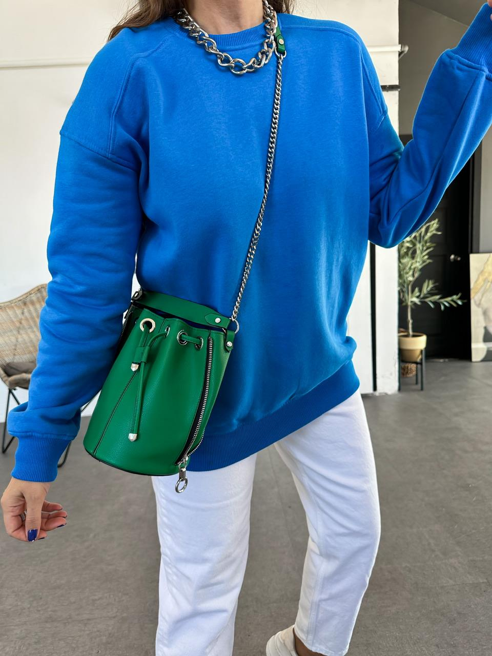Mavi Basic Bisiklet Yaka Sweatshirt