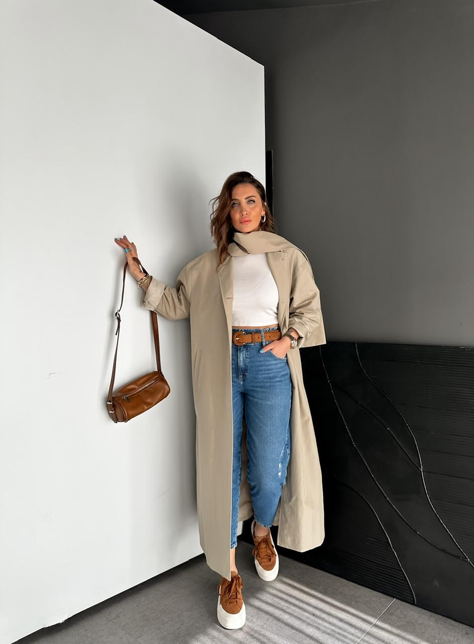 Mavi Beli Lastikli Orijinal Mom Jean