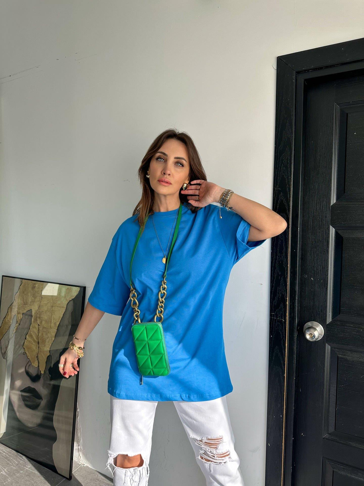Mavi Bisiklet Yaka Cotton Tshirt