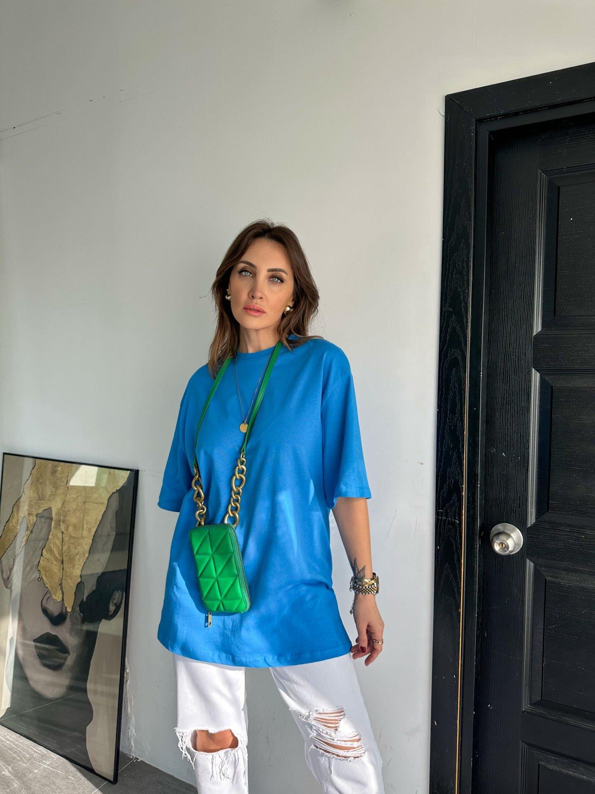 Mavi Bisiklet Yaka Cotton Tshirt