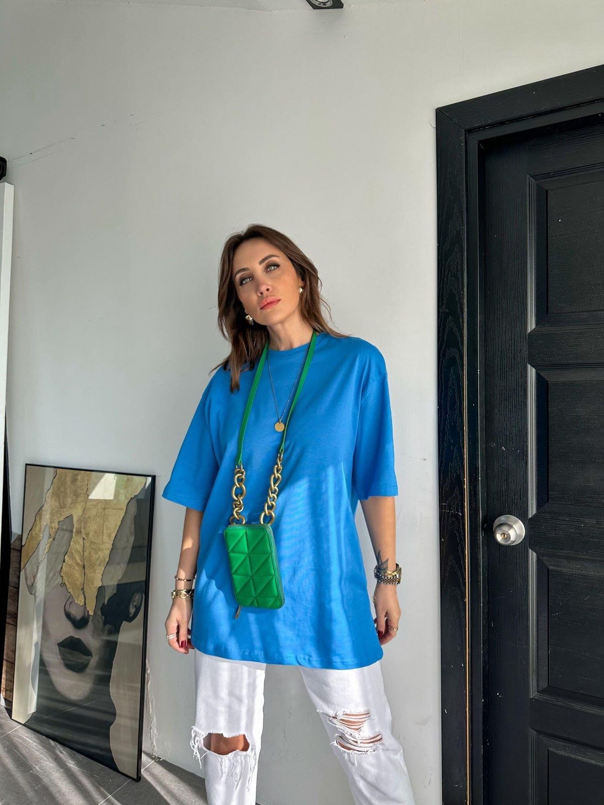 Mavi Bisiklet Yaka Cotton Tshirt