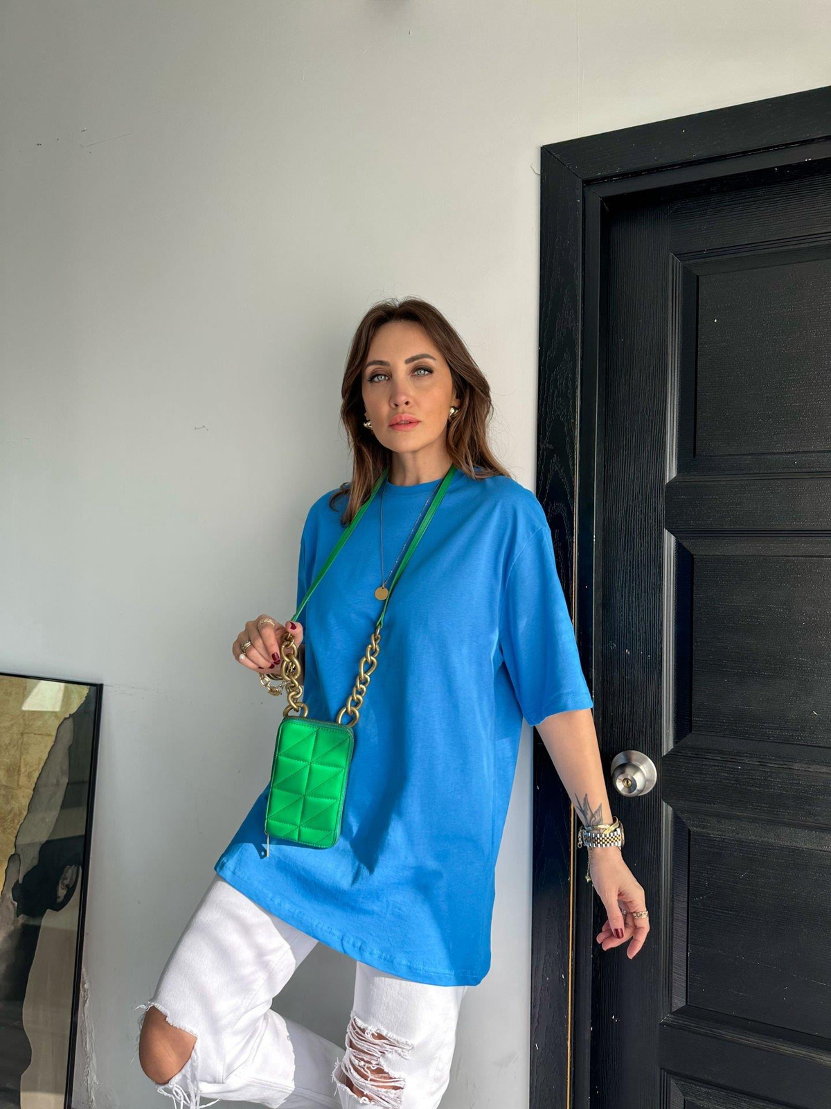 Mavi Bisiklet Yaka Cotton Tshirt