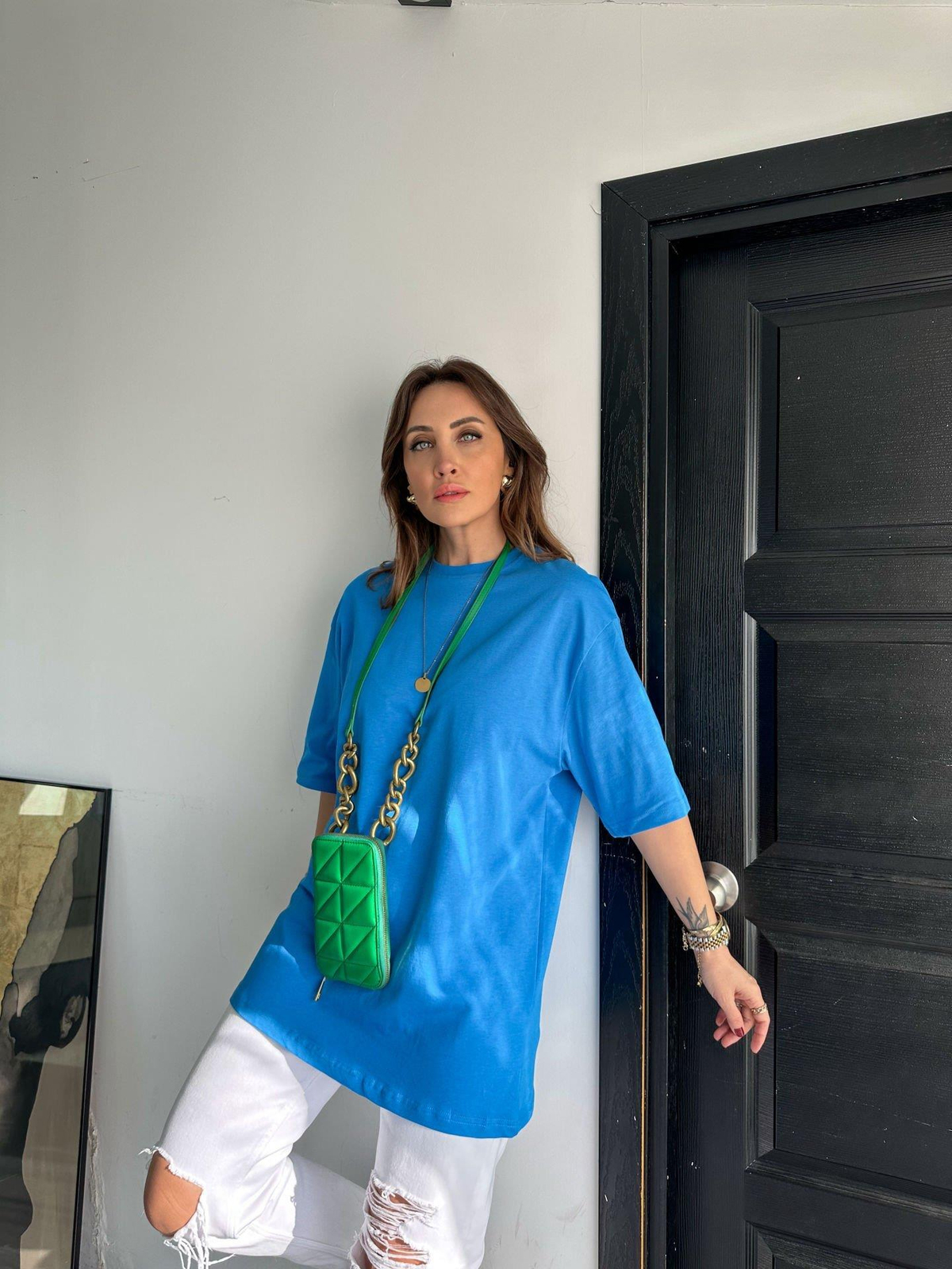 Mavi Bisiklet Yaka Cotton Tshirt