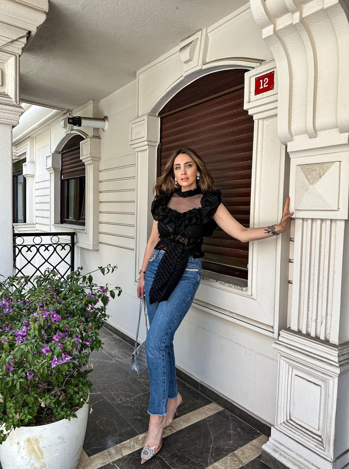 Mavi Cepleri Taşlı Jean