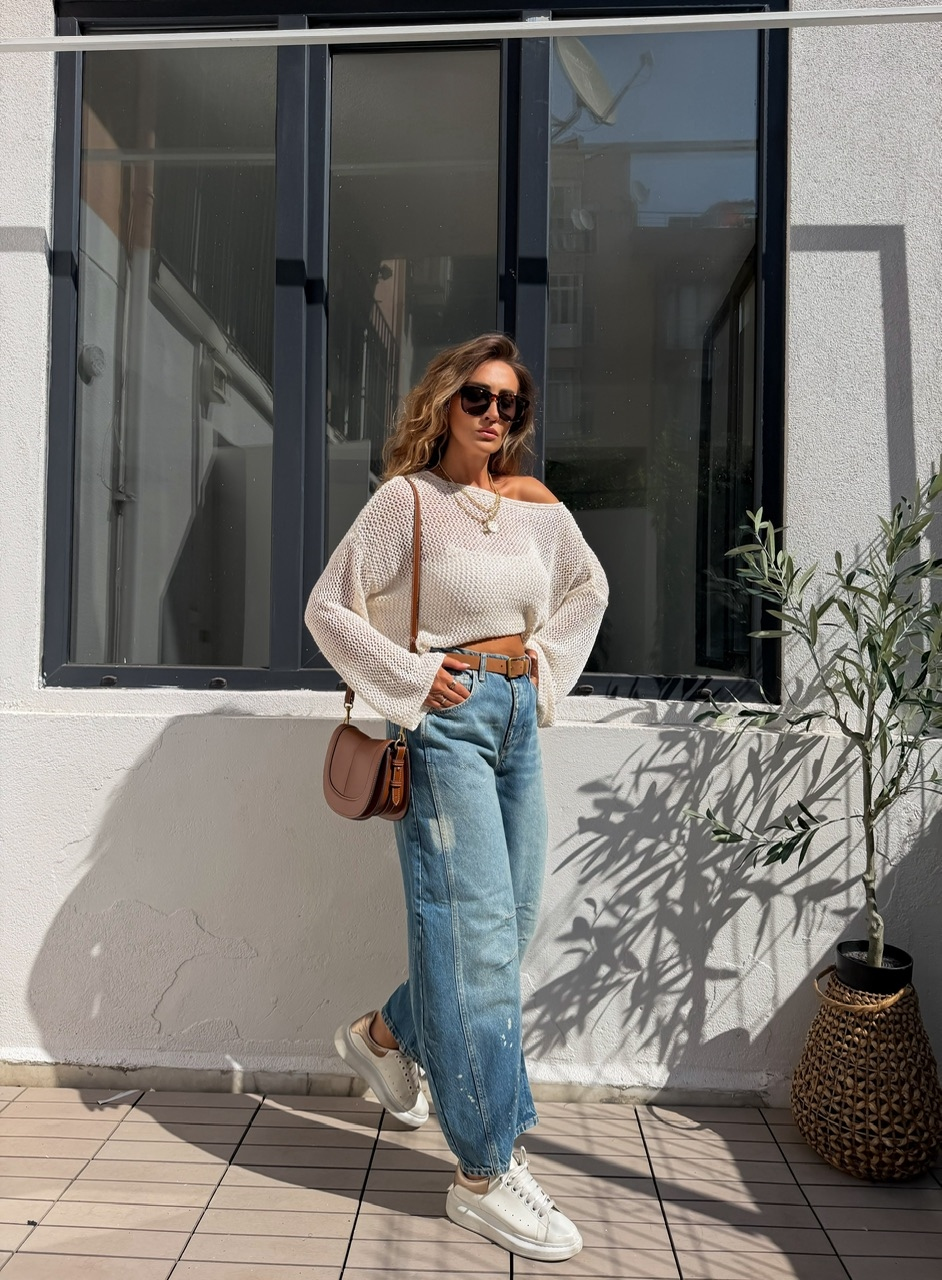 Mavi Eskitme Balon Orijinal Jean